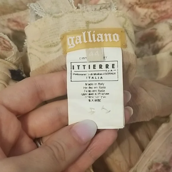 John Galliano Floral Print Peasant Dress - Picture 4 of 13